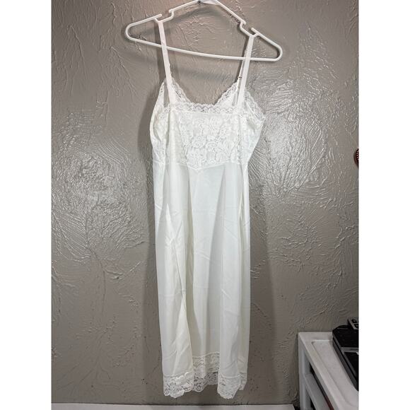 Vintage Val Mode Slip Wonder Val White‎ Lace Bust White Womens Tall Size 34 - Picture 2 of 5